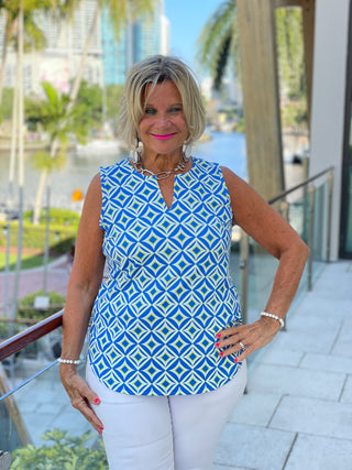 AQUA DIAMONDS SLEEVELESS V NECK