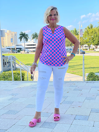 PINK SPADE SLEEVELESS V NECK - Cathys Place