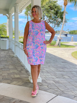 CAROLINA PAISLEY SHIFT DRESS