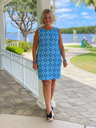 BAHAMA BLUE SHIFT DRESS