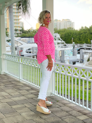 PINK DIAMONDS ASYMMETRIC TOP