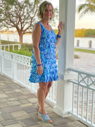 AQUA LANE LAYERED RUFFLE DRESS - Cathys Place