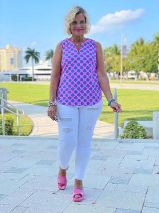 PINK SPADE SLEEVELESS V NECK - Cathys Place