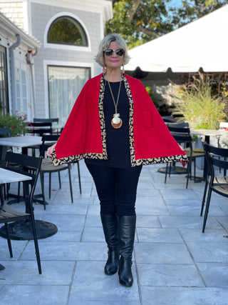 RED LEOPARD HOLIDAY KATIE WRAP