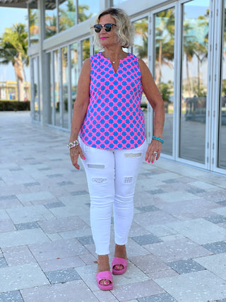 PINK SPADE SLEEVELESS V NECK - Cathys Place