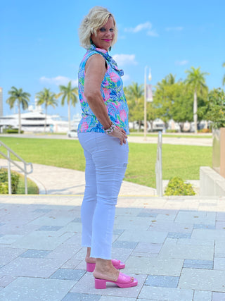 SEASHELL BEACH SLEEVELESS RUFFLE