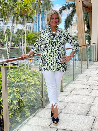 GREEN NAVY TUNIC - Cathys Place