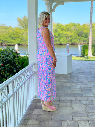 CAROLINA PAISLEY KEYHOLE MAXI