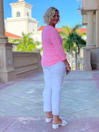 CANDY PINK V NECK TOP