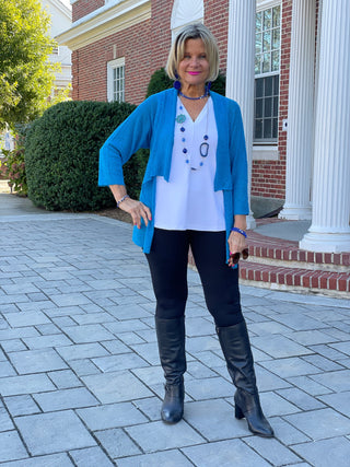 SKY BLUE MESH RUFFLE WRAP