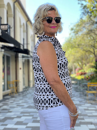 SANDBAR SLEEVELESS RUFFLE TOP - Cathys Place