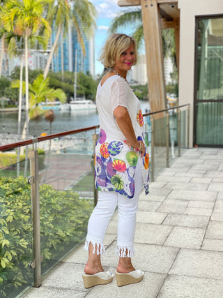 CHIFFON WHITE TUNIC - Cathys Place