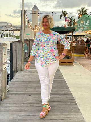 TIKI HUT ESCAPE ASYMMETRIC TOP