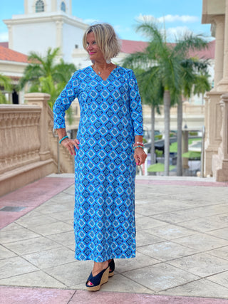 BAHAMA BLUE TURTLE ELBOW MAXI