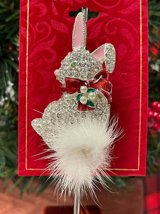 HOLIDAY SNOW BUNNY PIN - Cathys Place