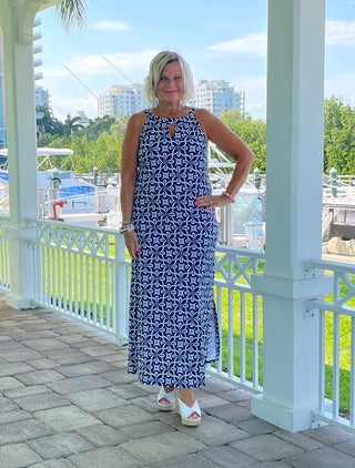 BRIGHTEN BLUE KEYHOLE MAXI
