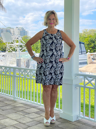 NAUTICAL LANE HALTER DRESS - Cathys Place