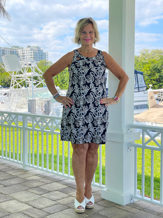 NAUTICAL LANE HALTER DRESS