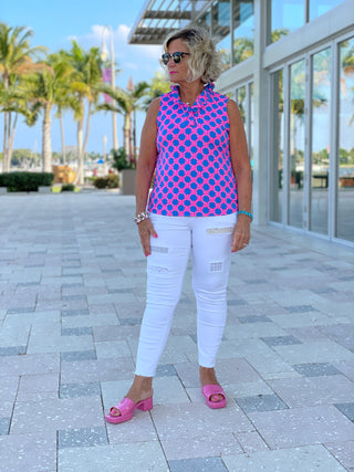 PINK SPADE SLEEVELESS RUFFLE - Cathys Place