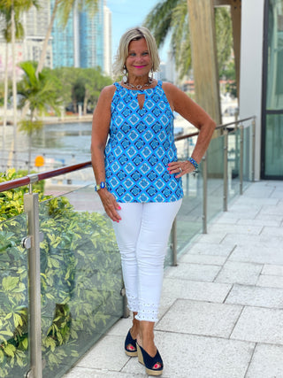 BAHAMA BLUE KEYHOLE TOP