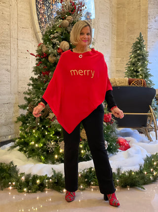 HOLLY GOLD MERRY PONCHO