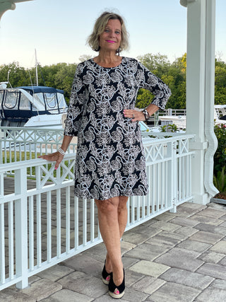 NAUTICAL  LANE SLEEVE DRESS