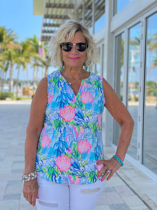 SEASHELL BEACH SLEEVELESS V