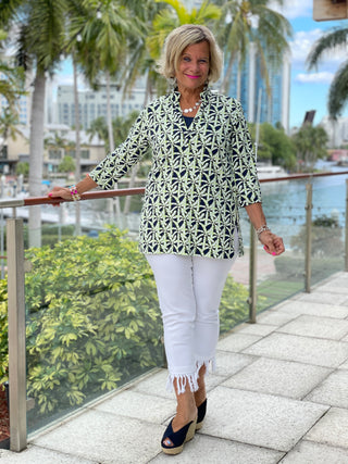 GREEN NAVY TUNIC - Cathys Place
