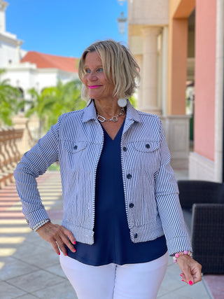 KEY WEST NAVY SEERSUCKER JACKET