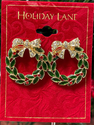 HOLIDAY WREATH EARRINGS - Cathys Place