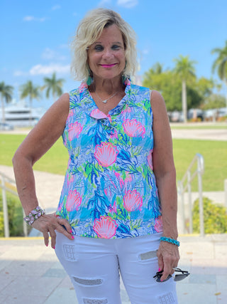 SEASHELL BEACH SLEEVELESS RUFFLE