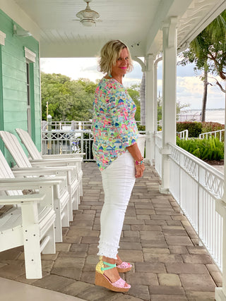 TIKI HUT ESCAPE ASYMMETRIC TOP