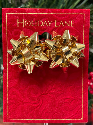 HOLIDAY GOLD RIBBON EARRING - Cathys Place