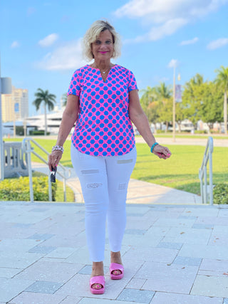 PINK SPADE SHORT SLEEVE TOP - Cathys Place
