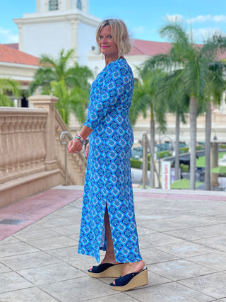 BAHAMA BLUE TURTLE ELBOW MAXI