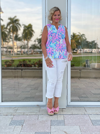 PINK PALM BEACH SLEEVELESS TOP