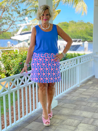 PINK STARFISH BEACH SKORT