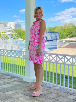 PINK LANE KEYHOLE DRESS