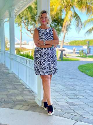 NAPLES DAY SHIFT RUFFLE DRESS