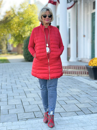 LULU-B RED PUFFER VEST