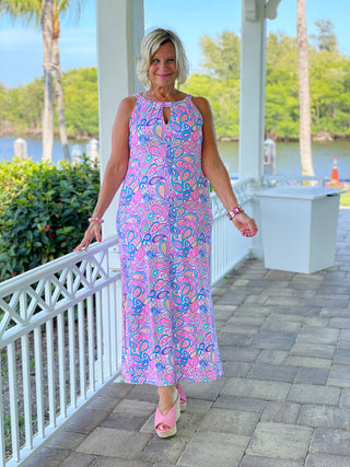 CAROLINA PAISLEY KEYHOLE MAXI