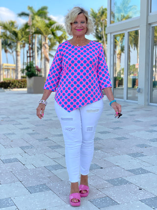 PINK SPADE ASYMMETRIC TOP - Cathys Place