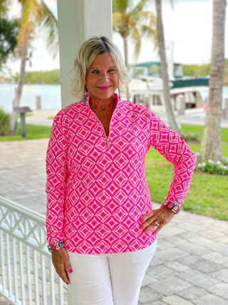 PINK DIAMONDS HALF ZIPPER
