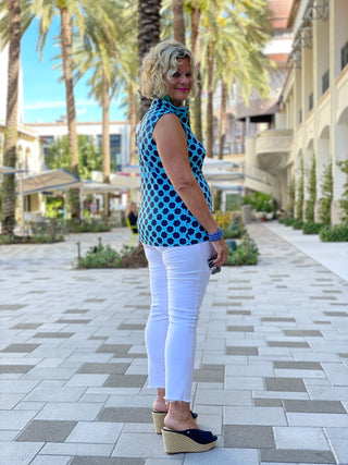 SEASIDE BLUE SLEEVELESS ZIPPER
